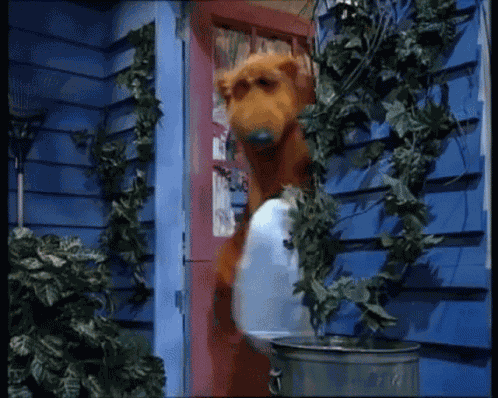 Bear In The Big Blue House Taking Out The Trash GIF