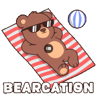 Bearcation Beach Sticker