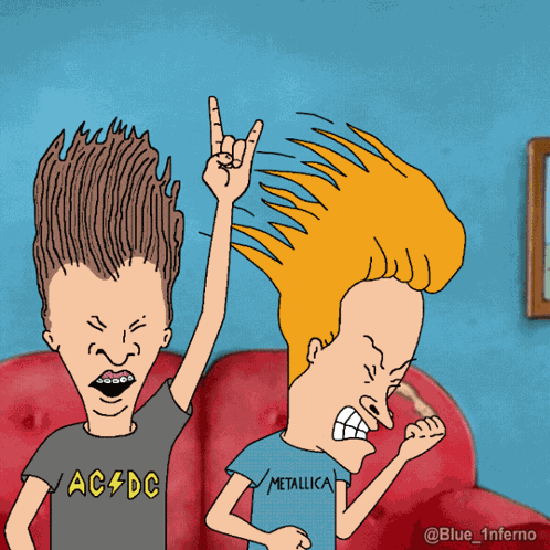 Beavis And Butthead Headbanging GIF