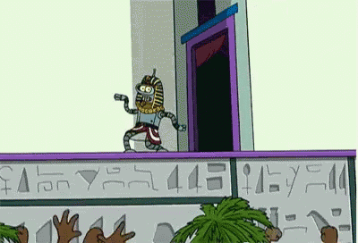 Bender Walks Like An Egyptian - Futurama GIF