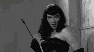 Bettie Page Crop Whip GIF