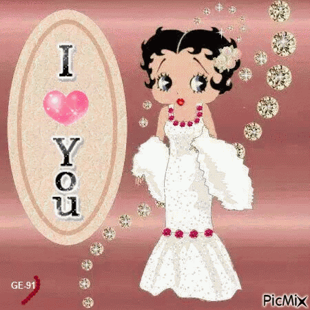 Betty Boop I Love You White Dress GIF