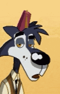 Big Brain Wolf Tired GIF