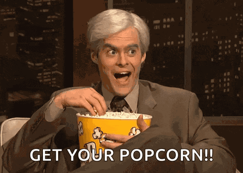 Bill Hader Eating Popcorn GIF