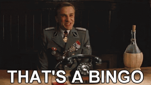 Bingo Hans Landa GIF
