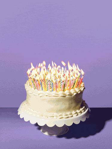 Birthday Cake Fire Candles GIF