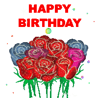 Birthday Flowers Sticker