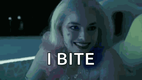 Bite Me Please Harley Quinn GIF