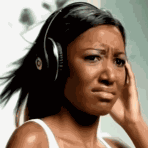 Black Girl Headphones Butterfly GIF