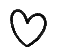 Black Heart Line Coeur Vide Sticker