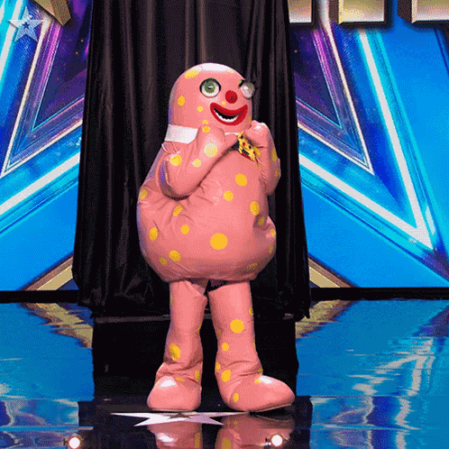 Blowing Kisses Mr Blobby GIF