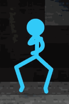 Blue Blue Stick Figure GIF