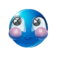 Blue Blush Emoji Sticker