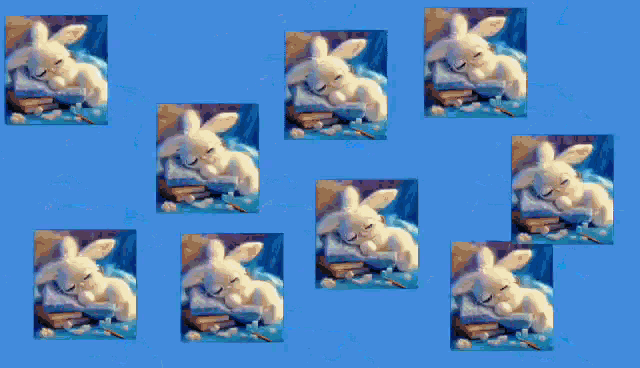 Blue Bunny Background Cute Background GIF