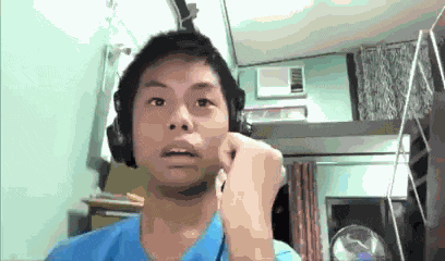 Blue Shirt Shooting Screen Monitor Shot GIF