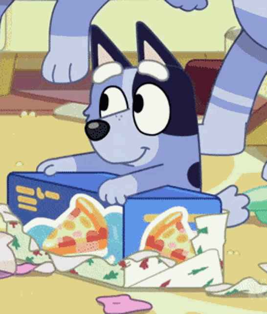 Bluey Christmas Swim GIF