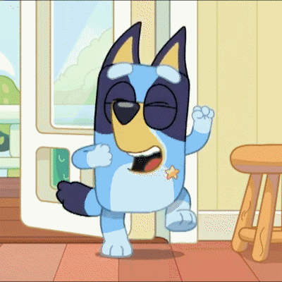 Bluey Spin Happy Excited Gold Star Hooray GIF