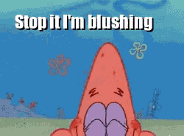 Blushing Spongebob GIF