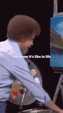 Bob Ross Waiting For Good Times GIF