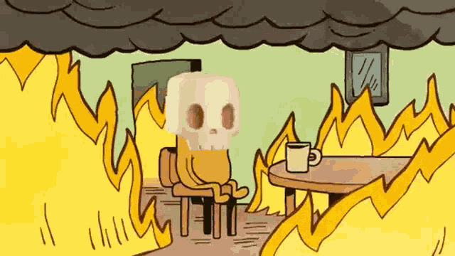 Boneworld This Is Fine GIF