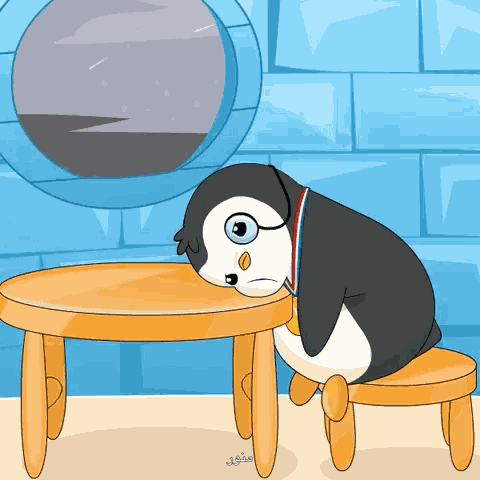 Bored Penguin GIF