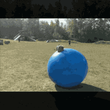 Bouncing Blue Ball Boy GIF