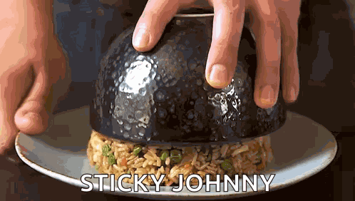 Bowl Shaped Rice Two Plaid Aprons GIF