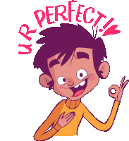 Boy Saying You'Re Perfect Sticker