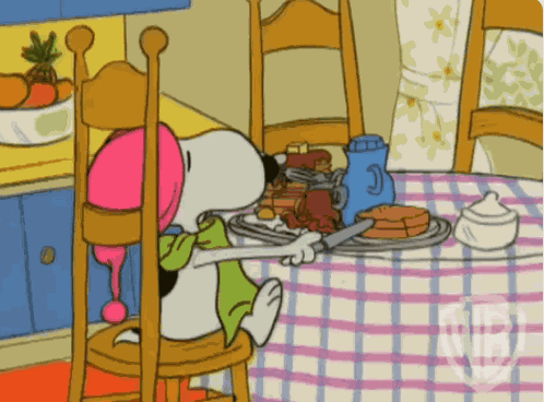 Breakfast Snoopy GIF
