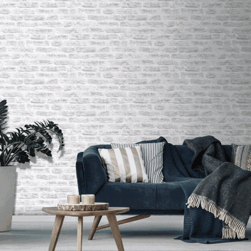 Brick Wallpaper Wood Effect Wallpaper GIF
