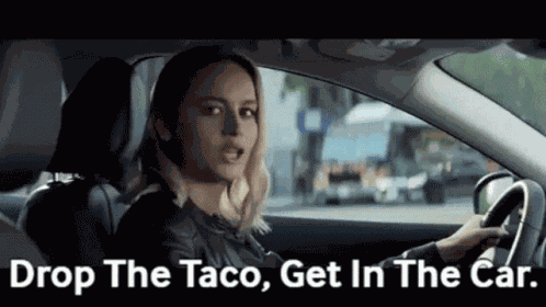 Brie Larson Drop The Taco GIF