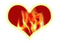 Bruning Love Burning Heart Sticker
