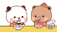 Bubu Eats Food And Dudu Eats Food Gif Sticker