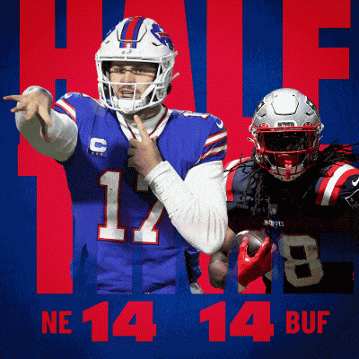 Buffalo Bills (14) Vs. New England Patriots (14) Half-time Break GIF