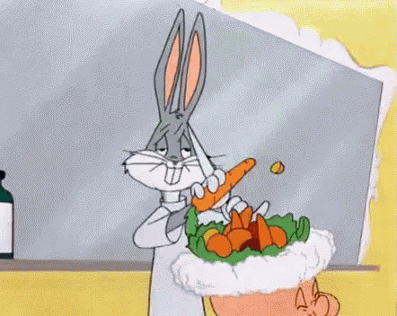 Bugs Bunny Cutting Carrots GIF