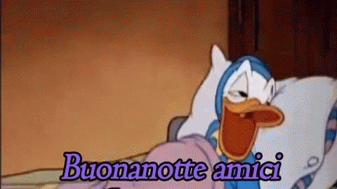 Buonanotte Amici Notte Sogni D'Oro A Domani Paperino Letto Dormire GIF