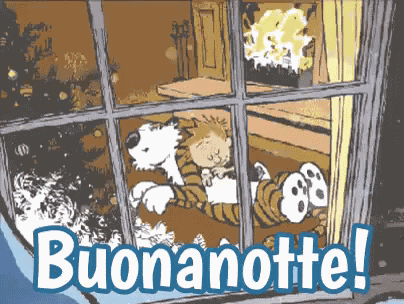Buonanotte Natalizio Natalizia Buona Notte Sogni D’oro Dormi Bene A Domani Natale Calvin E Hobbes GIF