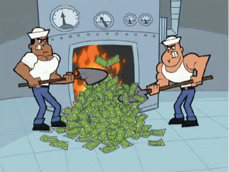 Burning Money GIF