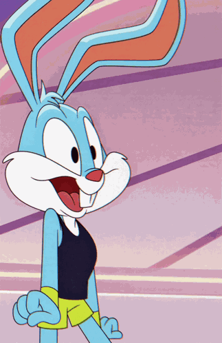 Buster Bunny Tiny Toons Looniversity 80s Workout Dance Cartoon GIF
