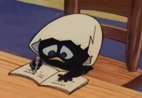 Calimero Writing GIF