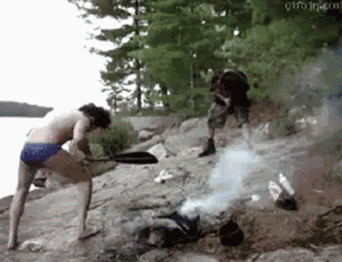 Camping Head Bang GIF