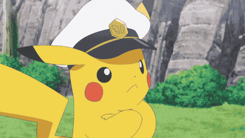 Cap Captain Pikachu GIF