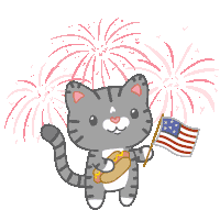 Cat Fireworks Sticker