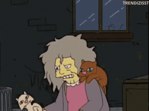 Simpsons Crazy Cat Lady GIFs