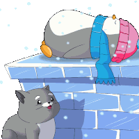 Cat Snow Sticker