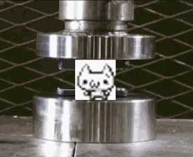 Cat Squish Hydraulic Press GIF