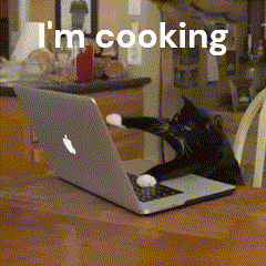 Cat Typing On Keyboard - I'M Cooking GIF