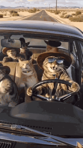 Cats Car GIF
