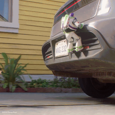 Chasing The Car Buzz Lightyear GIF