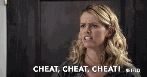 Cheat Cheat Cheat Mallory Hanson GIF